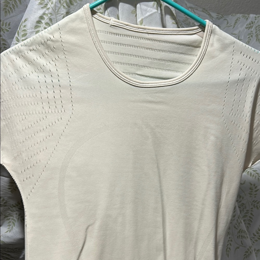 Lululemon Athletica Tan Ribbed Fitted Tee